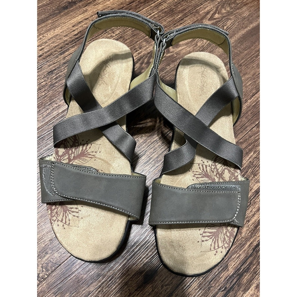 Soft Style Women's Slingback Sandals Size 10 Wide Elastic /Hook‎ & Loop
